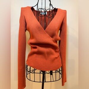 Double Zero Terracotta V-Neck Sweater